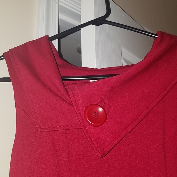 ICE Sleeveless Red Dress with Side Zipper - Picture 5 of 8